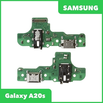 Разъем зарядки для телефона Samsung Galaxy A20s (A217F) с разъемом гарнитуры и микрофоном