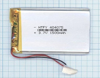 Аккумуляторная батарея Li-Pol (4x40x75мм), 2pin, 3.7В, 1500мАч