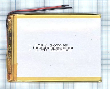 Аккумуляторная батарея Li-Pol (3x70x95мм), 2pin, 3.7В, 2500мАч